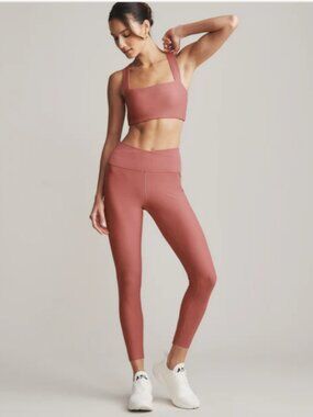 RHONE Ripple 7/8 Pocket Legging Hibiscus Blush Size Small